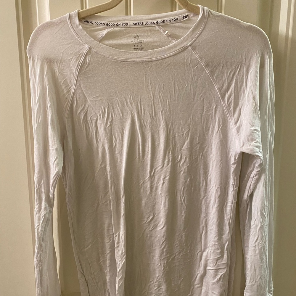 Aerie Offline White Long Sleeve. Size S